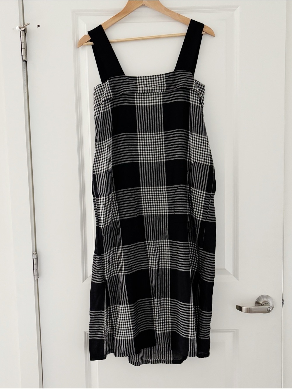 Two New York Sheer Plaid Slip Midi Dress Minimalist Handwoven Cotton One Size